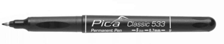 Pica - Classic Permanent Pen Fine Tip Black